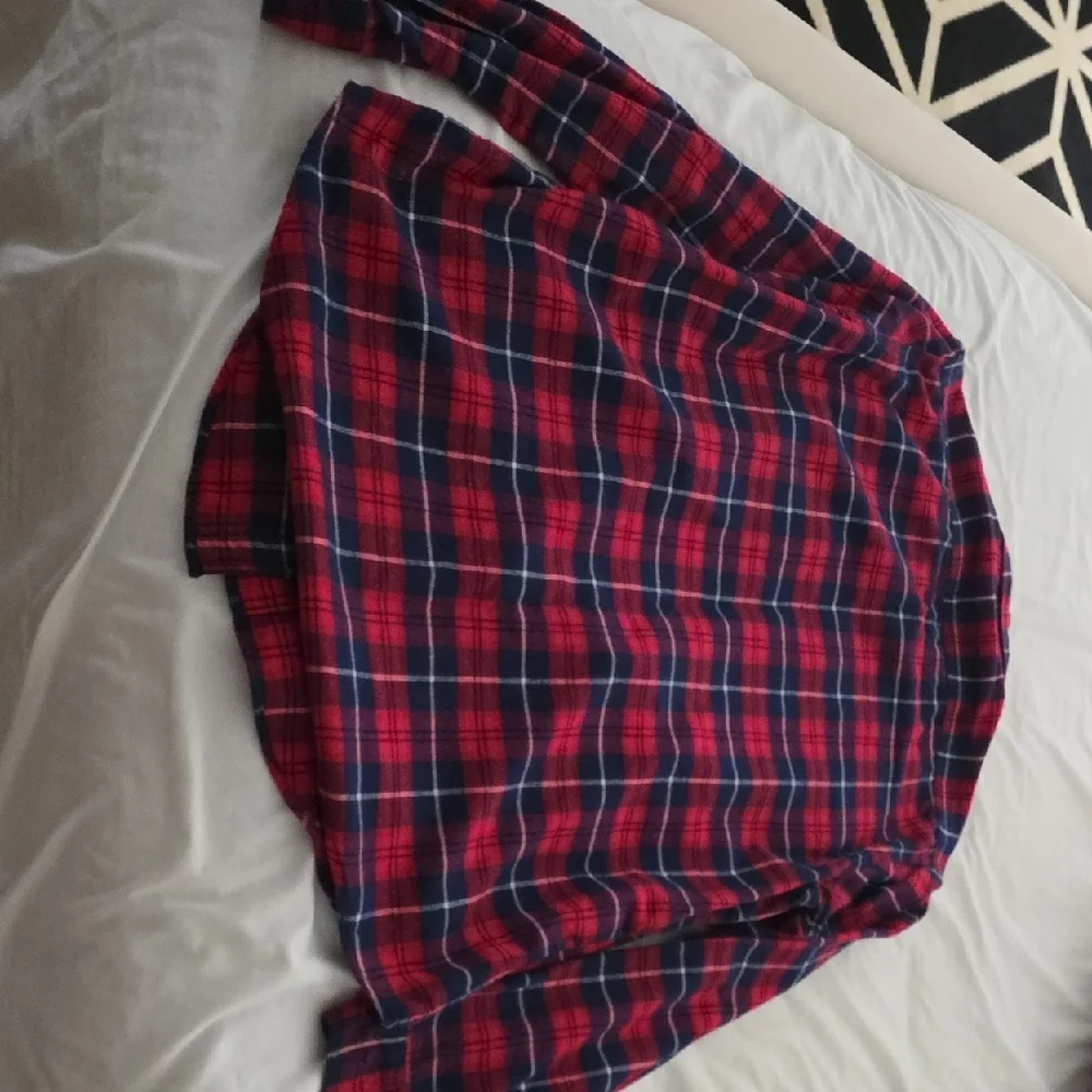 J. Crew Red and Navy Plaid Flannel Shirt